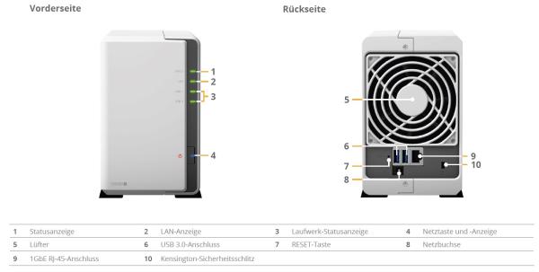 Synology DiskStation DS220j incl. 8TB (2 x 4TB) Western Digital WD RED PLUS NAS RAID Server